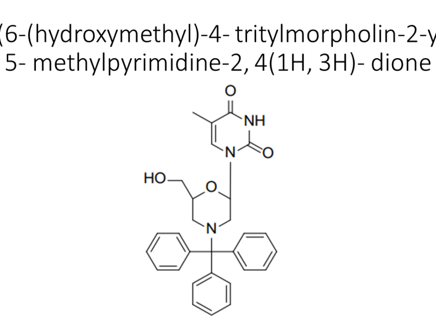 1-6-hydroxymethyl-4-tritylmorpholin-2-yl-5-methylpyrimidine-2-41h-3h-dione