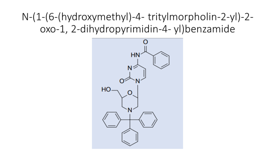 n-1-6-hydroxymethyl-4-tritylmorpholin-2-yl-2-oxo-1-2-dihydropyrimidin-4-ylbenzamide