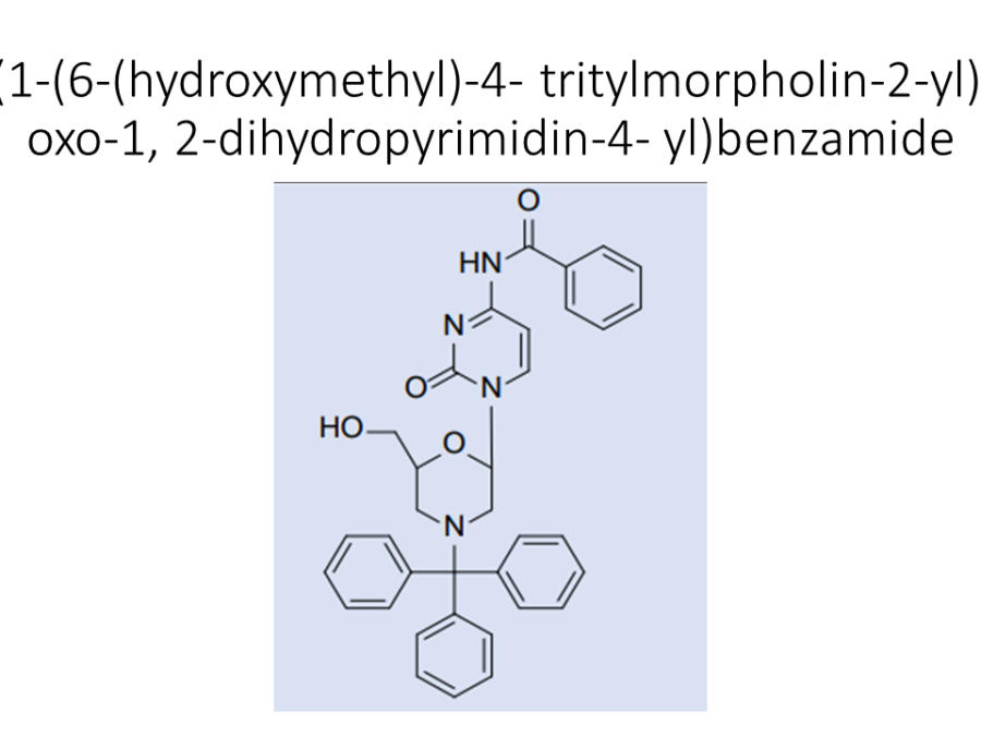 n-1-6-hydroxymethyl-4-tritylmorpholin-2-yl-2-oxo-1-2-dihydropyrimidin-4-ylbenzamide
