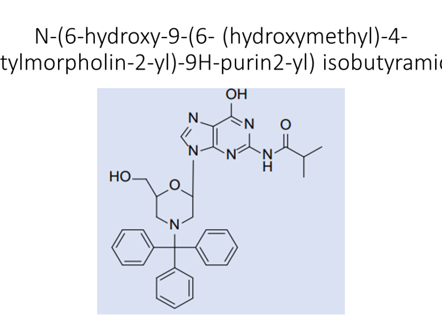 n-6-hydroxy-9-6-hydroxymethyl-4-tritylmorpholin-2-yl-9h-purin2-yl-isobutyramide