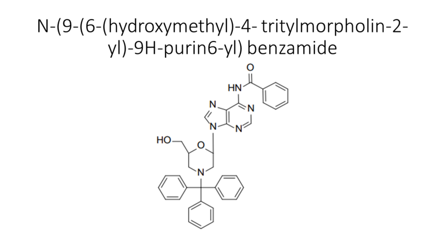 n-9-6-hydroxymethyl-4-tritylmorpholin-2-yl-9h-purin6-yl-benzamide