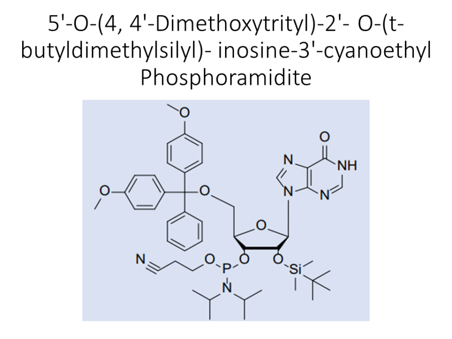 5-o-4-4-dimethoxytrityl-2-o-t-butyldimethylsilyl-inosine-3-cyanoethyl-phosphoramidite