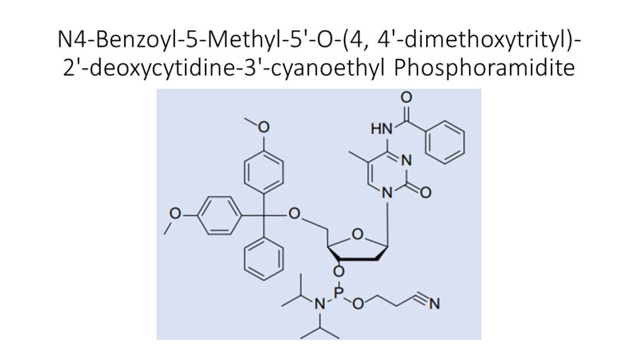 n4-benzoyl-5-methyl-5-o-4-4-dimethoxytrityl-2-deoxycytidine-3-cyanoethyl-phosphoramidite